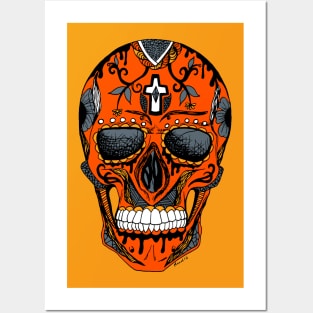 Orangrey Los Muertos Skull Posters and Art